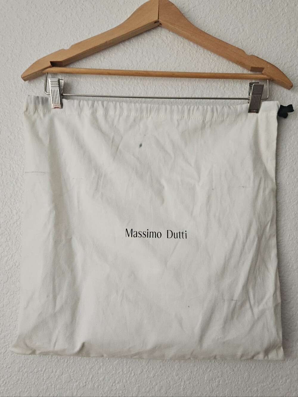 massimo dutti drawstring canvas satchel
